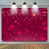 Aperturee - Sparkle Light Red Heart Star Valentines Day Backdrop